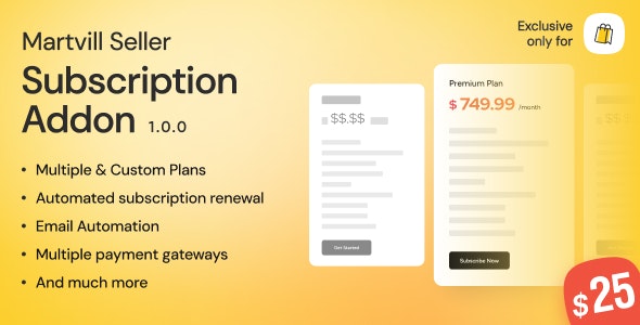 Martvill – Seller Subscription Add-on