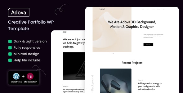 Adova – Creative Portfolio WordPress Theme