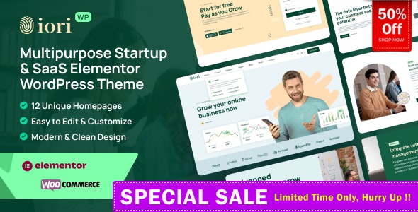 iori – Multipurpose Startup & SaaS Software Technology Elementor WordPress Theme