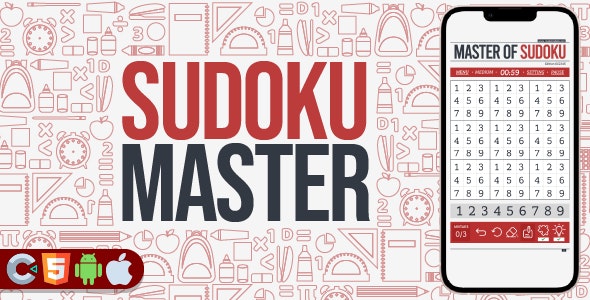 Premium Game – Master Sudoku Game – HTML5,Construct3