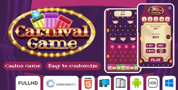 Carnival Game – Casino Game – HTML5 (Construct3)