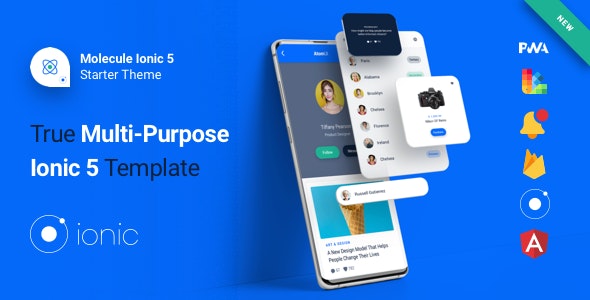 Molecule Ionic Starter Theme – Ionic 5, Angular 10, Sass, Firebase