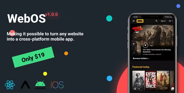 WebOS | Configurable React Native Cross-Platform WebView App Template 2.1