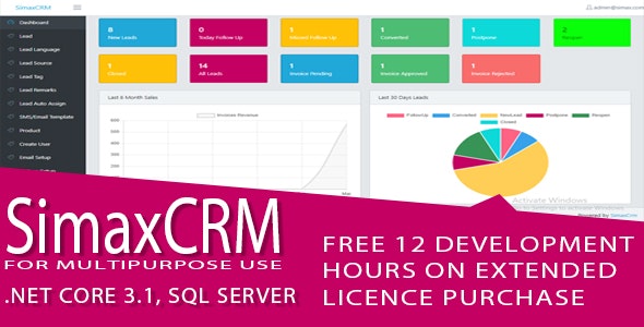 Simax CRM – Multipurpose CRM in Dot Net Core 8