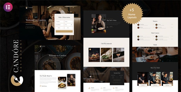 Candore – Elementor Restaurant  Wine Bar WordPress Theme