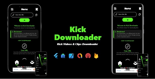 Kick Downloader – Kick Videos, Clips  Images Downloader | ADMOB, ONESIGNAL, FIREBASE