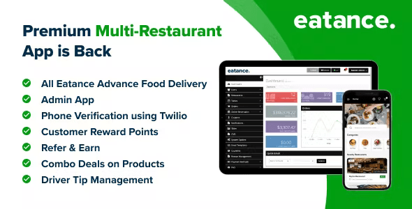 Premium Online Food Delivery  Multi Restaurant Aggregator Feature Rich Solution From Eatance