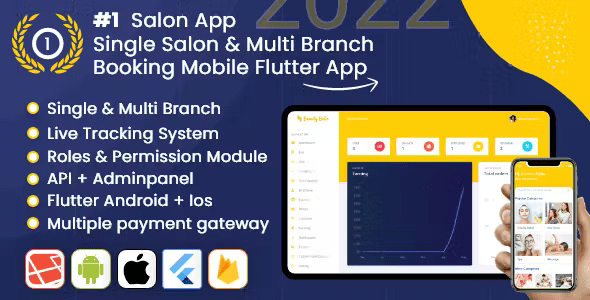 Salon, Spa, Massage Appointment Flutter App with Admin Panel – Beautybelle
