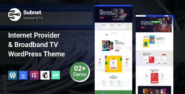 Subnet – Internet Provider  Broadband TV WordPress Theme