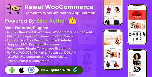 Rawal – Ionic Woocommerce & Flutter Woocommerce Full Mobile Application Solution with Setting Plugin