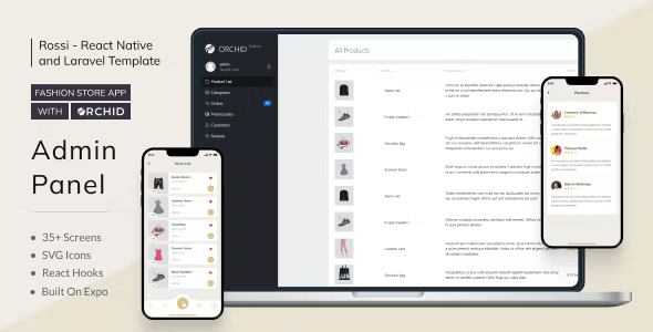 Rossi – Fashion Store App with Laravel Orchid Admin Panel