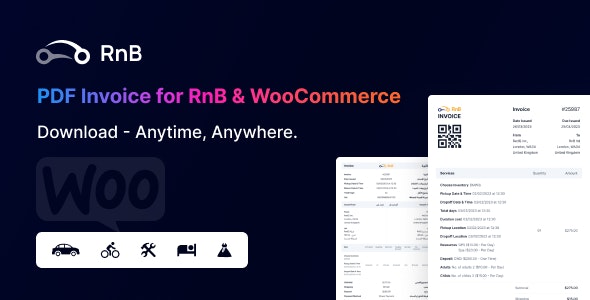 Rental Invoice – PDF Invoice For RnB  WooCommerce