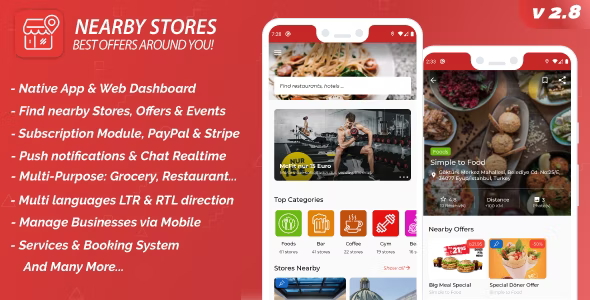 NearbyStores Android – Offers & Coupons, Events, Restaurant, Services & Booking 4.0.5