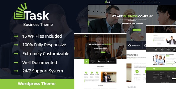 Task – Business  Corporate WordPress Theme!