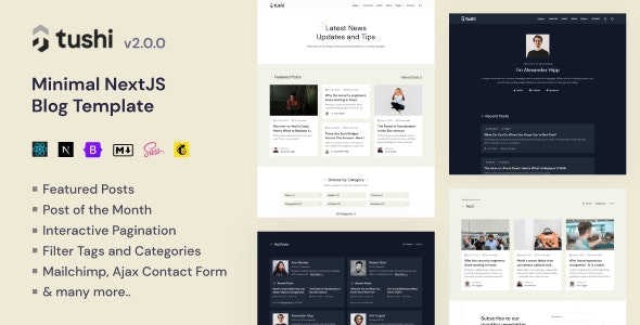 Tushi – React Nextjs Blog Template