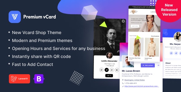 Premium vCard / Resume / CV / Portfolio / Digital Business Card – Laravel 10