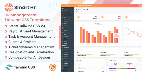 Smarthr – Tailwind CSS Admin Dashboard Template