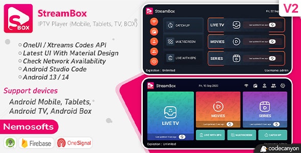 StreamBox – IPTV Player (Android Mobile, Tablets, TV, BOX, Chrome Book)