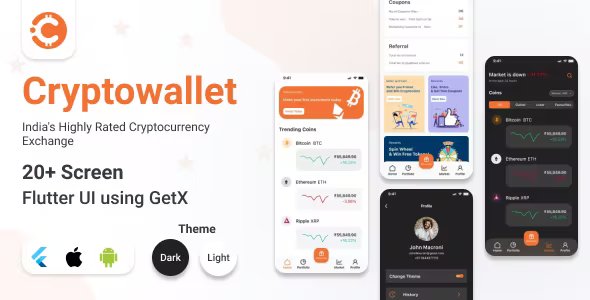 Cryptowallet App v1.0.0 – Flutter UI Kit using GetX