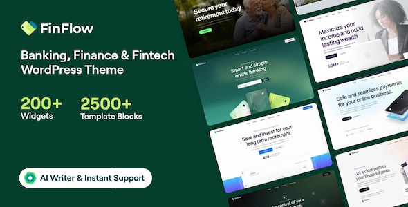 FinFlow – Banking, Finance & Fintech WordPress Theme 3.0.1