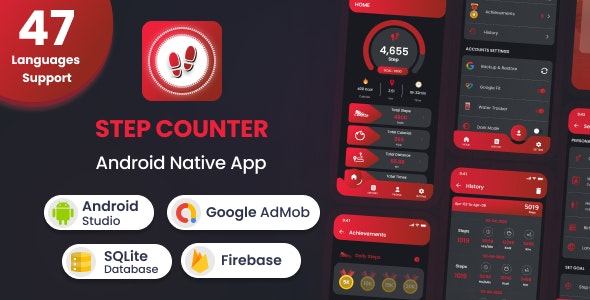 Step Counter – Android Native App (47 Languages)