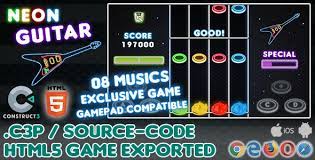 Neon Guitar HTML5 Game – With Construct 3 All Source-code