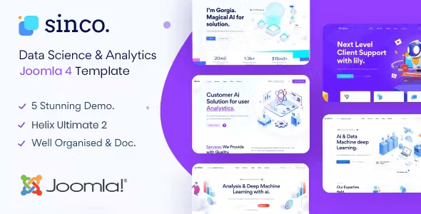 Sinco – Data Science &amp; Analytics Joomla 4 Template