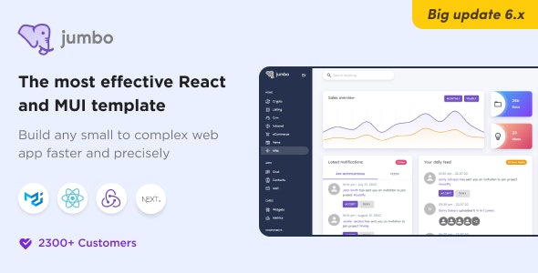 Jumbo – React Admin Template with Material-UI