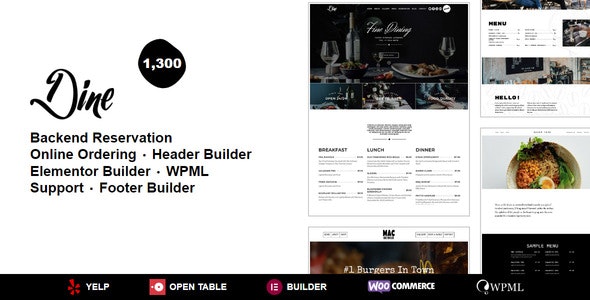 Dine – Restaurant, Cafe, Bakery WordPress Theme