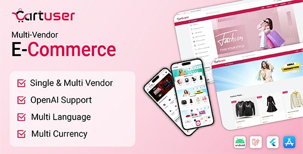 CartUser Multi-Vendor E-commerce – Complete eCommerce Mobile App, Web, Admin and Seller Panel 2.1