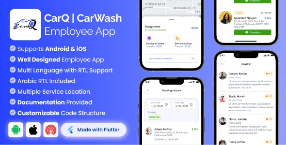 Employee App for CarQ Car Wash Marketplace SAAS Flutter App 2.0.0