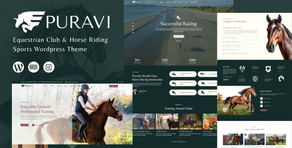 Puravi – Equestrian Club  Horse-Riding WordPress Theme