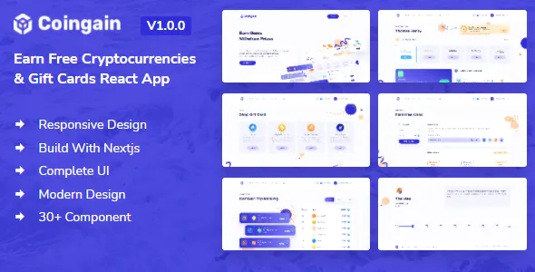 CoinGain – Earn Free CS:GO Skins, Cryptocurrencies & Gift Cards React App