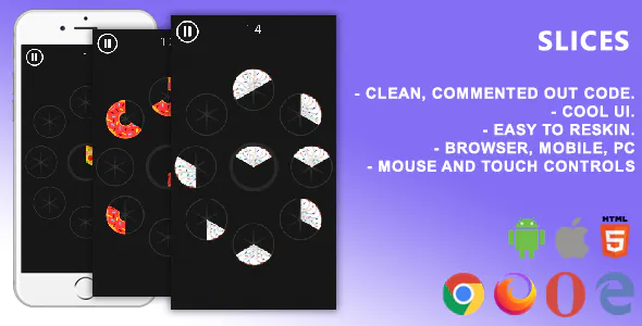 Slices. Mobile, Html5 Game .c3p (Construct 3)