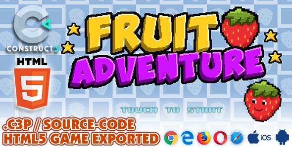 Fruit Adventure HTML5 Game – With Construct 3 All Source-code (.c3p)