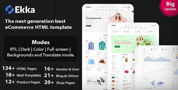 Ekka – Ecommerce HTML Template + Admin Dashboard 3.7