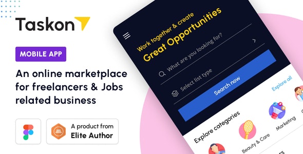 Taskon – Task marketplace Mobile APP Design