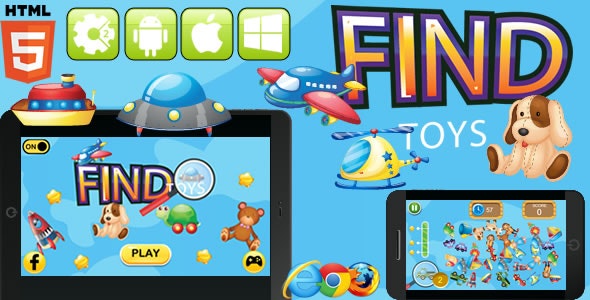 Find Toys – HTML5 Game – Construct 3 (c3p)