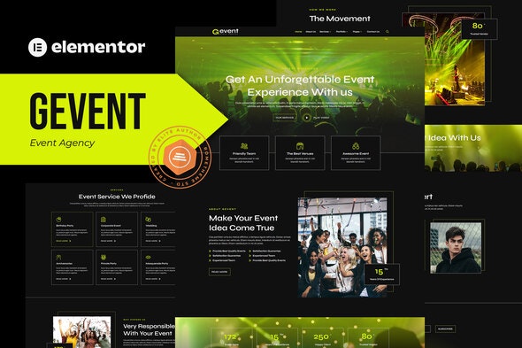 Gevent – Event Agency Elementor Template Kit