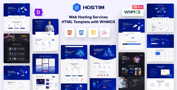 Hostim – Web Hosting Services HTML Template with WHMCS