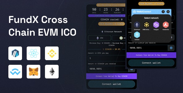 FundX | Cross Chain EVM Web 3 ICO (Presale) dApp + Smart Contracts