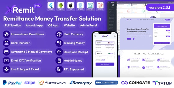 XRemit – Remittance Money Transfer Full Solution 2.5.2