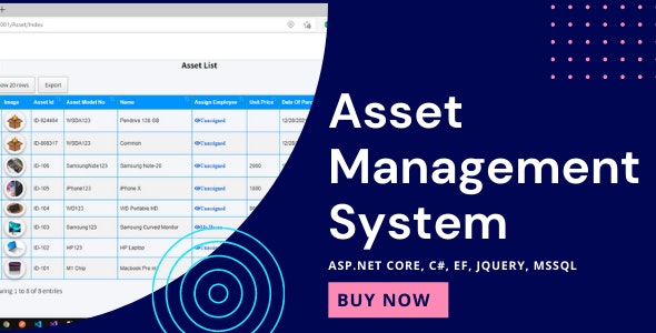 Asset Management System with Barcode | ASP.NET Core | EF Core | .NET Core 6.0