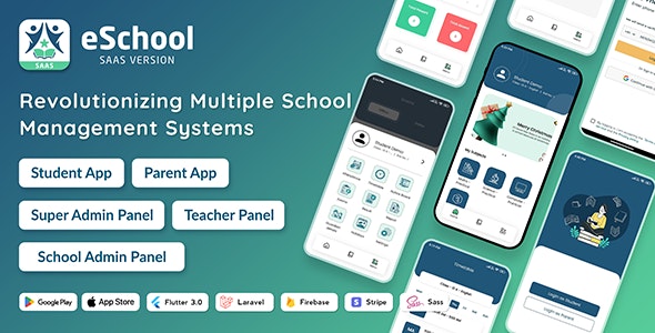 eSchool SaaS – School Management System with Student | Parents Flutter App | Laravel Admin 1.4.1