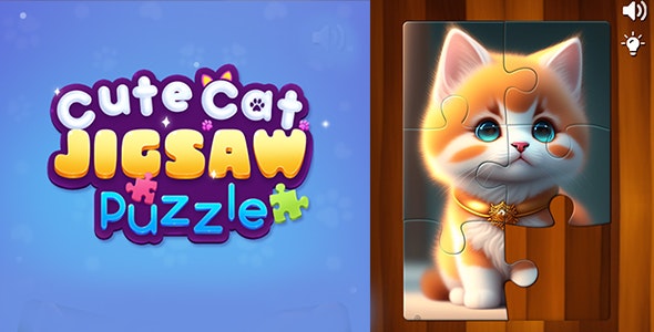 Cute Cat Jigsaw Puzzle (construct 3)