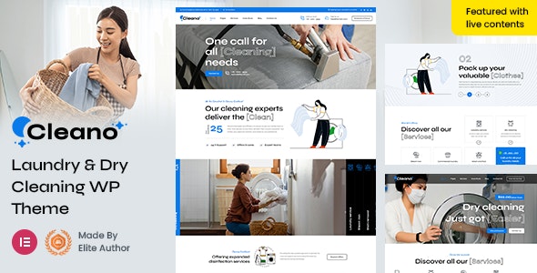 Cleano – Dry Cleaning  Laundry Service WordPress Theme