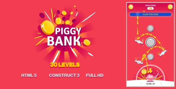 Piggy Bank – HTML5 Game (Construct3)