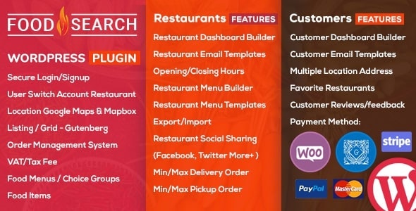 WP Food Search | Single  Multi Restaurant Menu  Food Ordering Plugin