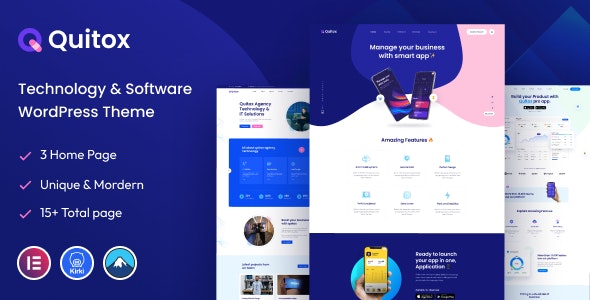 Quitox – Software  IT Solutions WordPress Theme