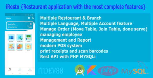 iResto | Restaurant application with the most complete features, with rest API and multi access